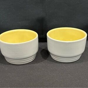 Vintage GE HALL Ovenware Refrigerator Ware Yellow Grey 1930s